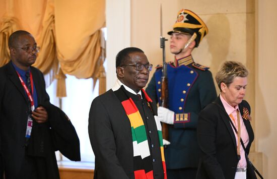 President of the Republic of Zimbabwe Emmerson Mnangagwa arrived in the Kremlin for a gala concert held for heads of foreign delegations invited to the celebrations of the 80th anniversary of Victory in the Great Patriotic War. Location: Russia, Moscow. Author: Alexandr Kryazhev/Sputnik. Heads of foreign delegations arrive in Kremlin for gala concert