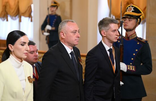 President of Abkhazia Badra Gunba arrives in the Kremlin for a gala concert held for heads of foreign delegations invited to the celebrations of the 80th anniversary of Victory in the Great Patriotic War. Location: Russia, Moscow. Author: Alexandr Kryazhev/Sputnik. Heads of foreign delegations arrive in Kremlin for gala concert