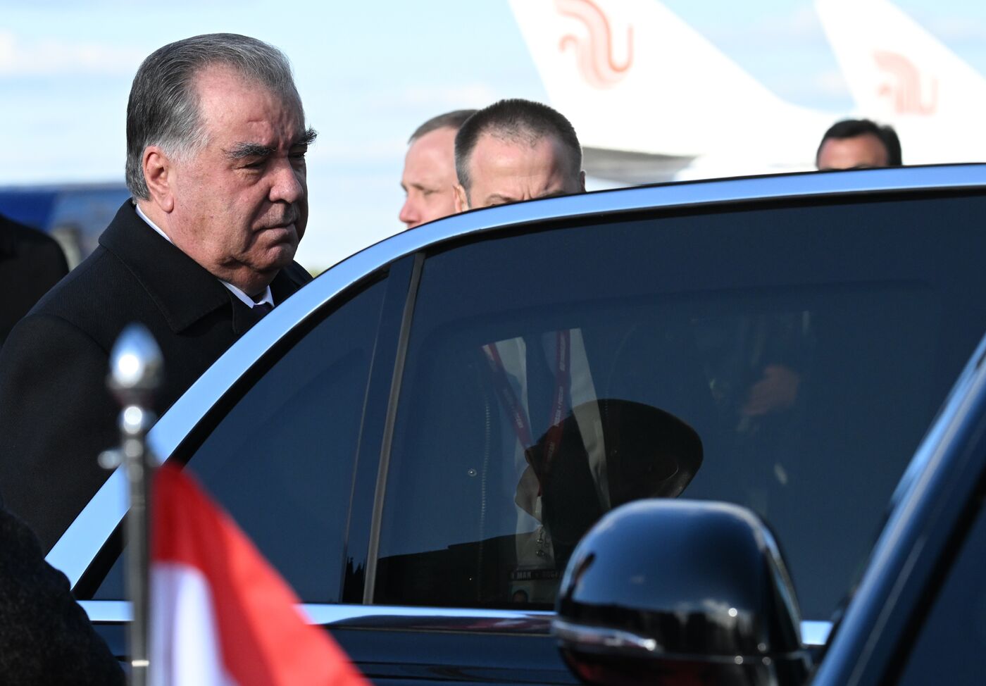 Arrival of President of Tajikistan Emomali Rahmon in Moscow to attend celebrations of 80th anniversary of Victory