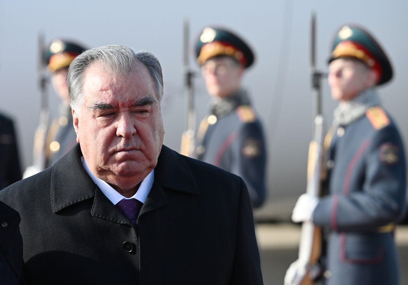 Arrival of President of Tajikistan Emomali Rahmon in Moscow to attend celebrations of 80th anniversary of Victory