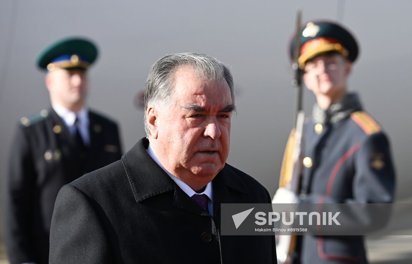 Arrival of President of Tajikistan Emomali Rahmon in Moscow to attend celebrations of 80th anniversary of Victory