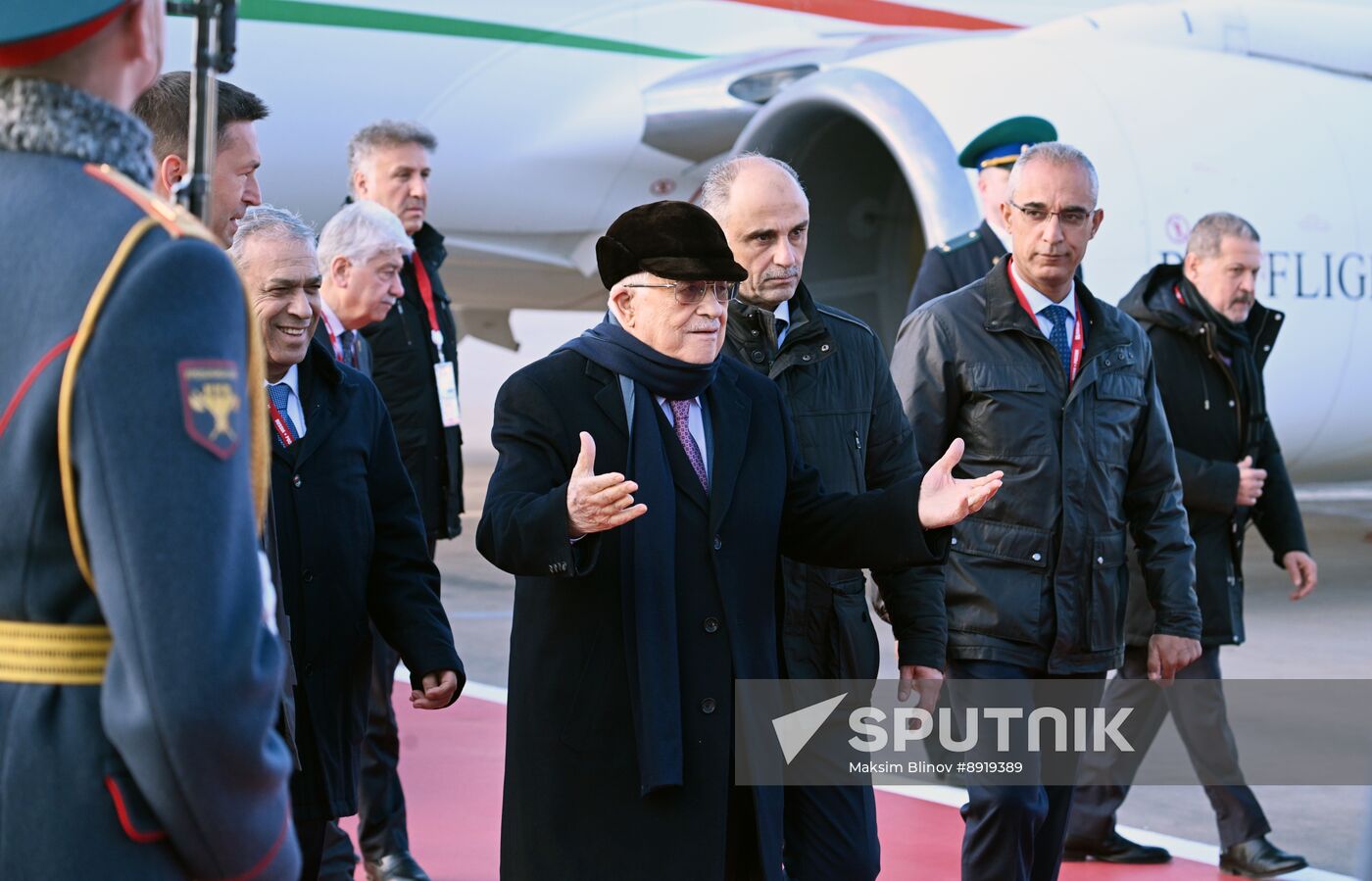 Arrival of President of Palestine Mahmoud Abbas for 80th anniversary of Victory