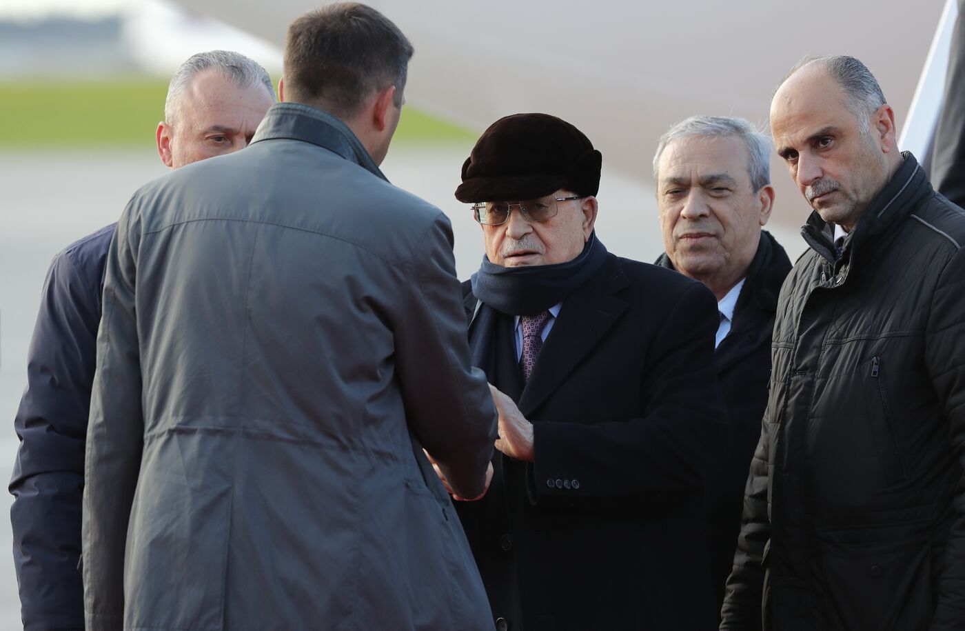Arrival of President of Palestine Mahmoud Abbas for 80th anniversary of Victory