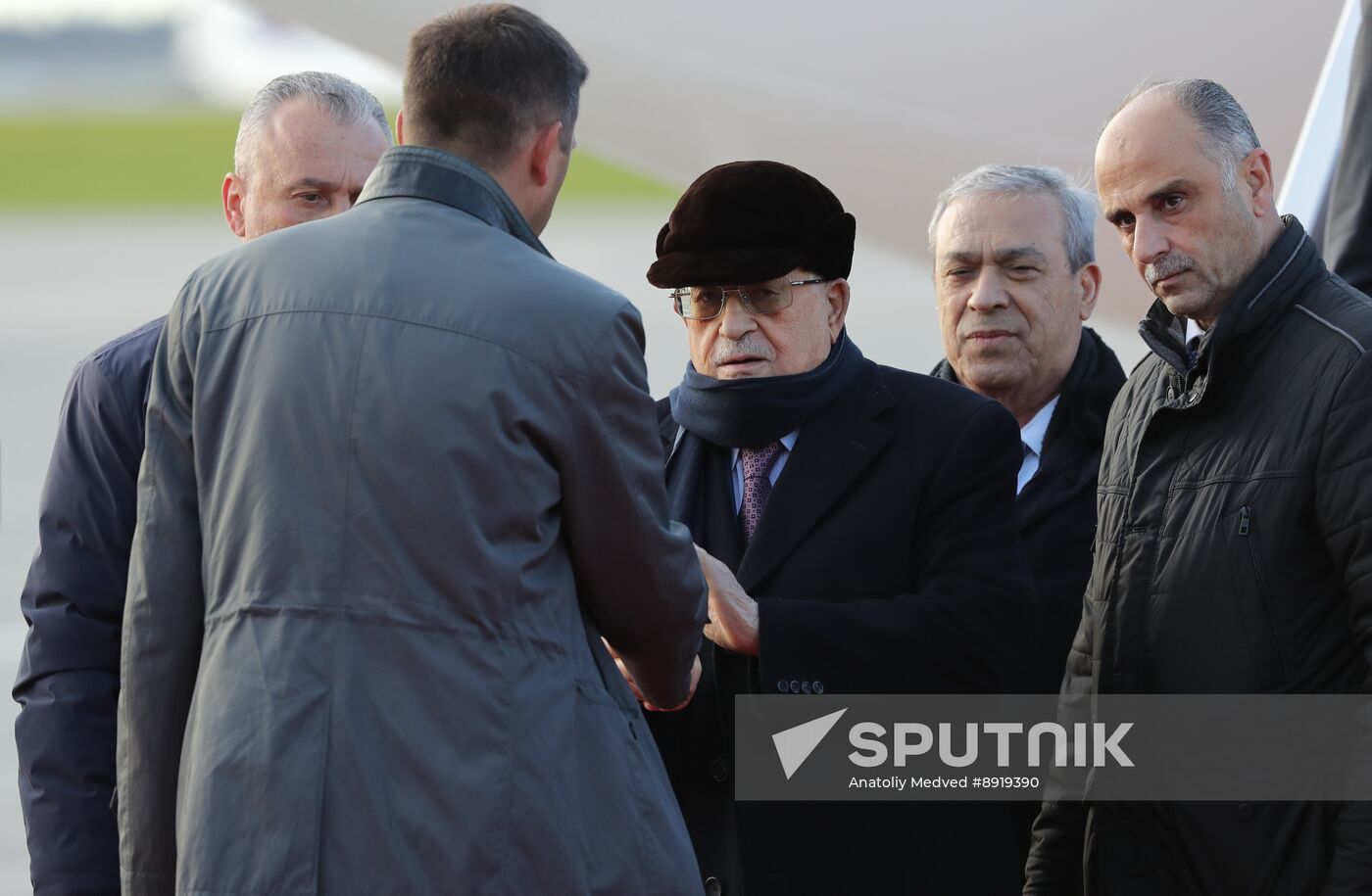 Arrival of President of Palestine Mahmoud Abbas for 80th anniversary of Victory