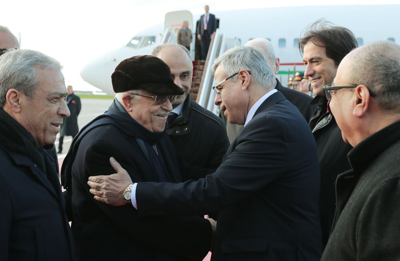 Arrival of President of Palestine Mahmoud Abbas for 80th anniversary of Victory