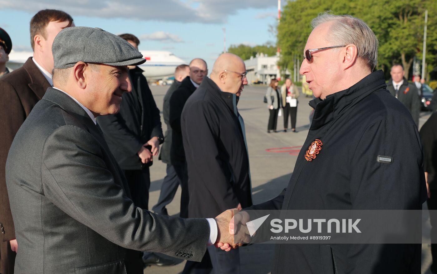 Arrival of Prime Minister of Armenia Nikol Pashinyan in Moscow for 80th anniversary of Victory