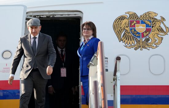 Arrival of Prime Minister of Armenia Nikol Pashinyan in Moscow for 80th anniversary of Victory