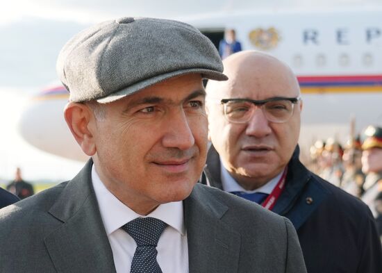 Arrival of Prime Minister of Armenia Nikol Pashinyan in Moscow for 80th anniversary of Victory
