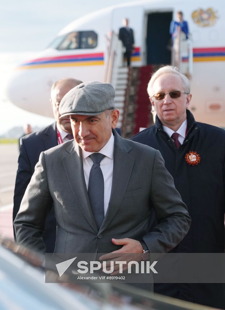 Arrival of Prime Minister of Armenia Nikol Pashinyan in Moscow for 80th anniversary of Victory