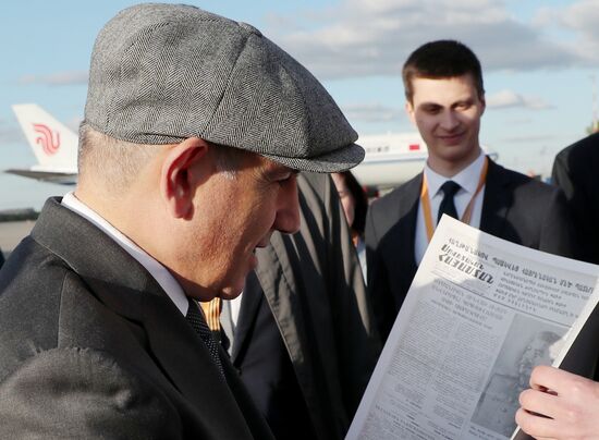 Arrival of Prime Minister of Armenia Nikol Pashinyan in Moscow for 80th anniversary of Victory