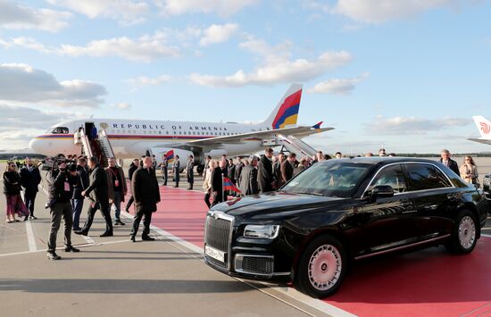 Arrival of Prime Minister of Armenia Nikol Pashinyan in Moscow for 80th anniversary of Victory