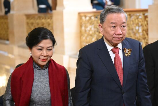 Secretary General of the Communist Party of Vietnam To Lam arrives in the Kremlin for a gala concert held for heads of foreign delegations invited to the celebrations of the 80th anniversary of Victory in the Great Patriotic War. Location: Russia, Moscow. Author: Alexandr Kryazhev/Sputnik. Heads of foreign delegations arrive in Kremlin for gala concert