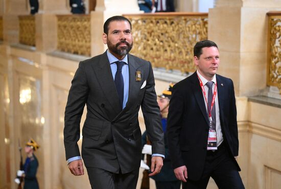 Special Representative of Co-Presidents of Nicaragua for Cooperation with Russia Laureano Ortega Murillo arrives in the Kremlin for a gala concert held for heads of foreign delegations invited to the celebrations of the 80th anniversary of Victory in the Great Patriotic War. Location: Russia, Moscow. Author: Alexandr Kryazhev/Sputnik. Heads of foreign delegations arrive in Kremlin for gala concert