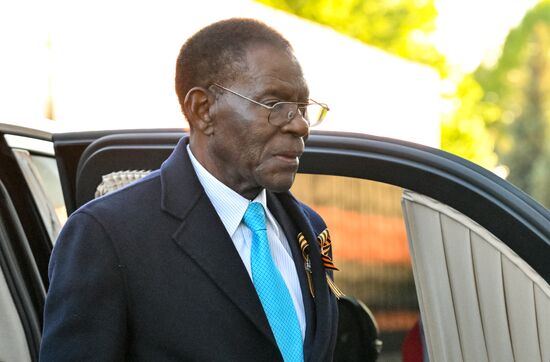 President of the Republic of Equatorial Guinea Teodoro Obiang Nguema Mbasogo arrives in the Kremlin for a gala concert held for heads of foreign delegations invited to the celebrations of the 80th anniversary of Victory in the Great Patriotic War. Location: Russia, Moscow. Author: Alexei Danichev/Sputnik. Heads of foreign delegations arrive in Kremlin for gala concert