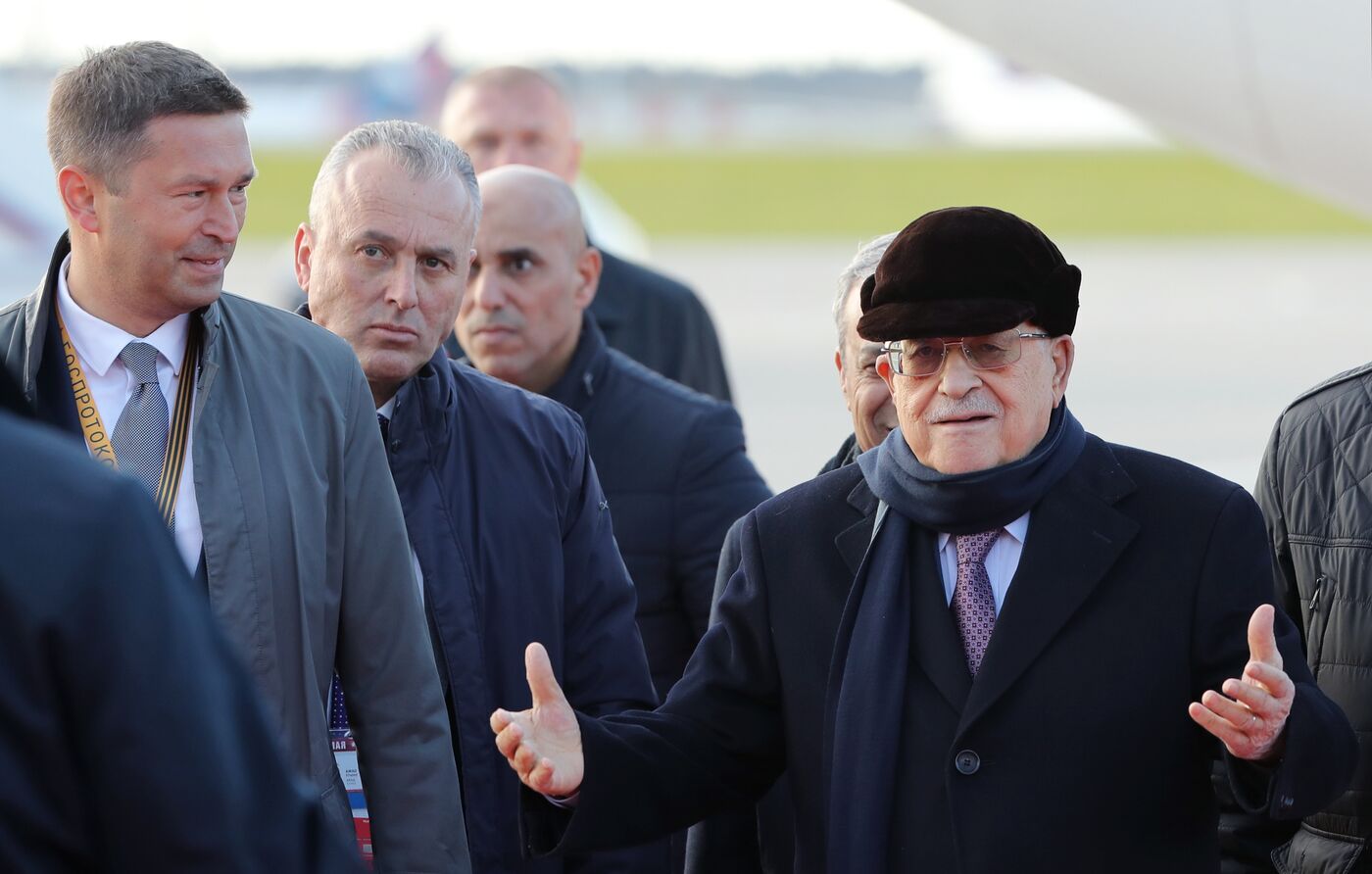 Arrival of President of Palestine Mahmoud Abbas for 80th anniversary of Victory