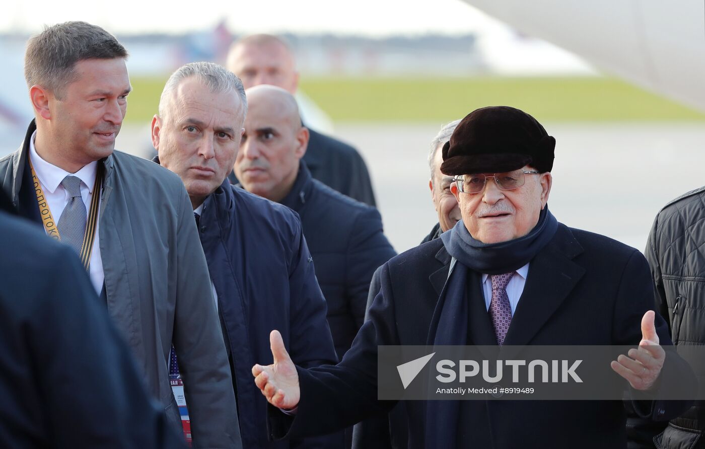 Arrival of President of Palestine Mahmoud Abbas for 80th anniversary of Victory