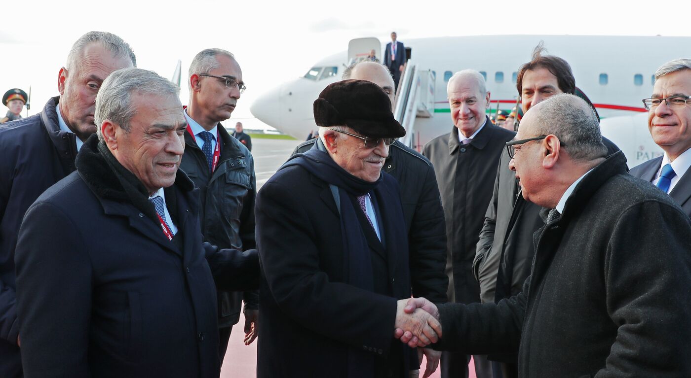 Arrival of President of Palestine Mahmoud Abbas for 80th anniversary of Victory