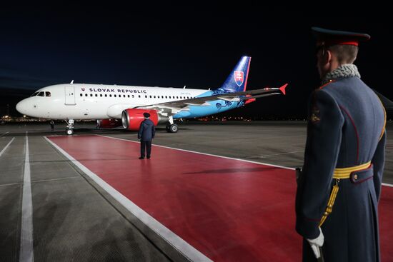 Arrival of Prime Minister of the Slovak Republic Robert Fico in Moscow