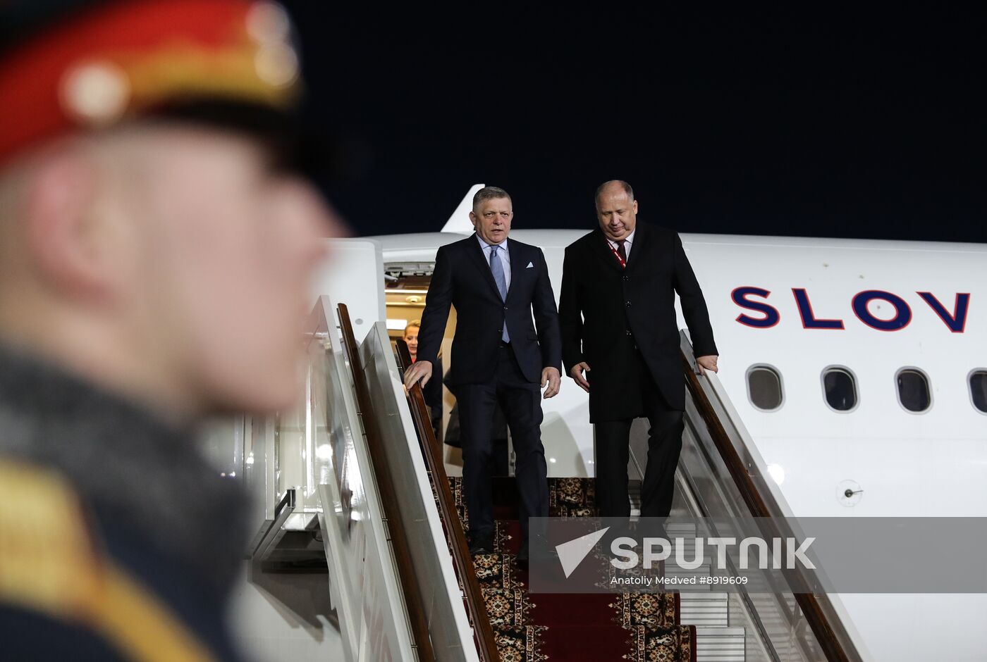 Arrival of Prime Minister of the Slovak Republic Robert Fico in Moscow