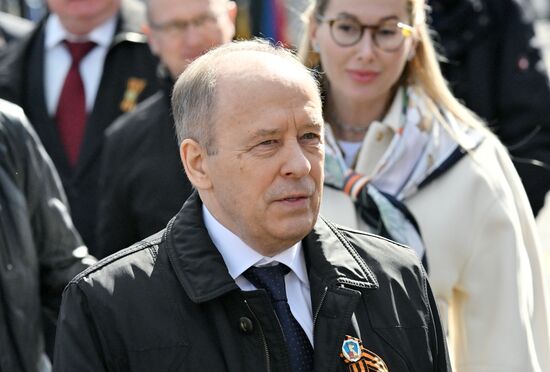 Public figures at military parade marking 80th anniversary of Victory