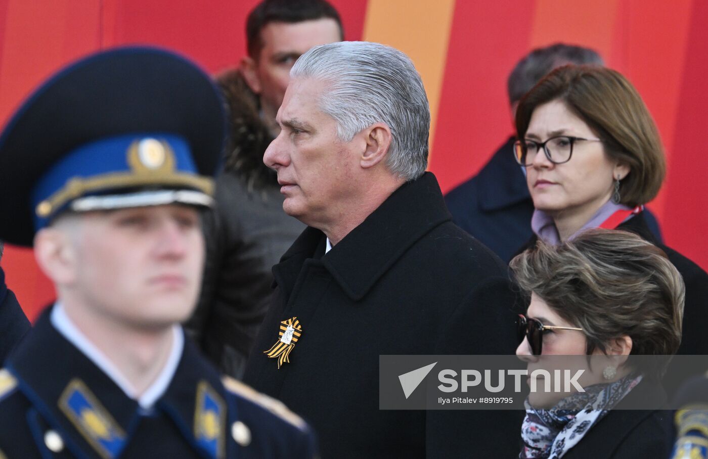 President of Russia Vladimir Putin and foreign leaders at military parade marking 80th anniversary of Victory