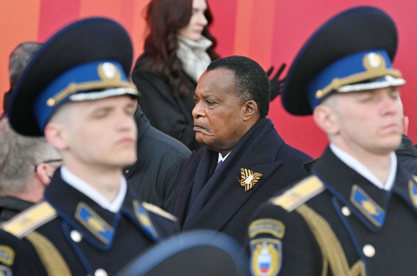 President of Russia Vladimir Putin and foreign leaders at military parade marking 80th anniversary of Victory