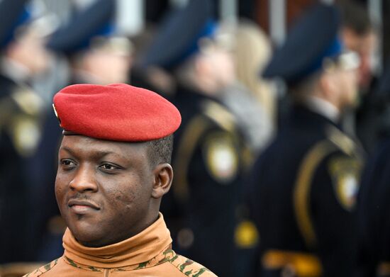President of Burkina Faso Ibrahim Traore on Red Square in Moscow at the military parade to mark the 80th anniversary of Victory. On May 9, Russia celebrates the 80th anniversary of Victory in the Great Patriotic War of 1941-1945. Location: Russia, Moscow. Author: Sergey Bobylev/Sputnik. President of Russia Vladimir Putin and foreign leaders at military parade marking 80th anniversary of Victory