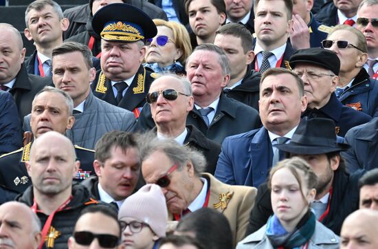 Public figures at military parade marking 80th anniversary of Victory