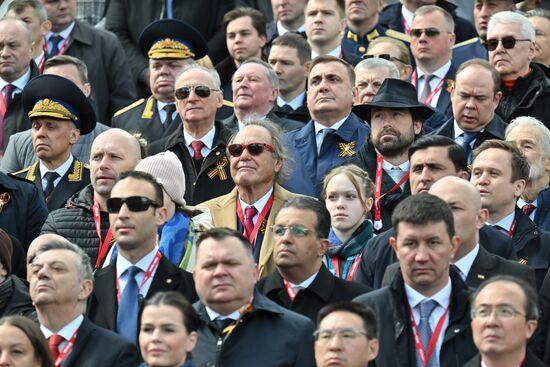 Public figures at military parade marking 80th anniversary of Victory