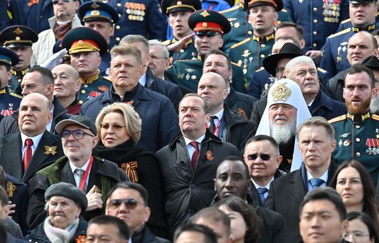 Public figures at military parade marking 80th anniversary of Victory
