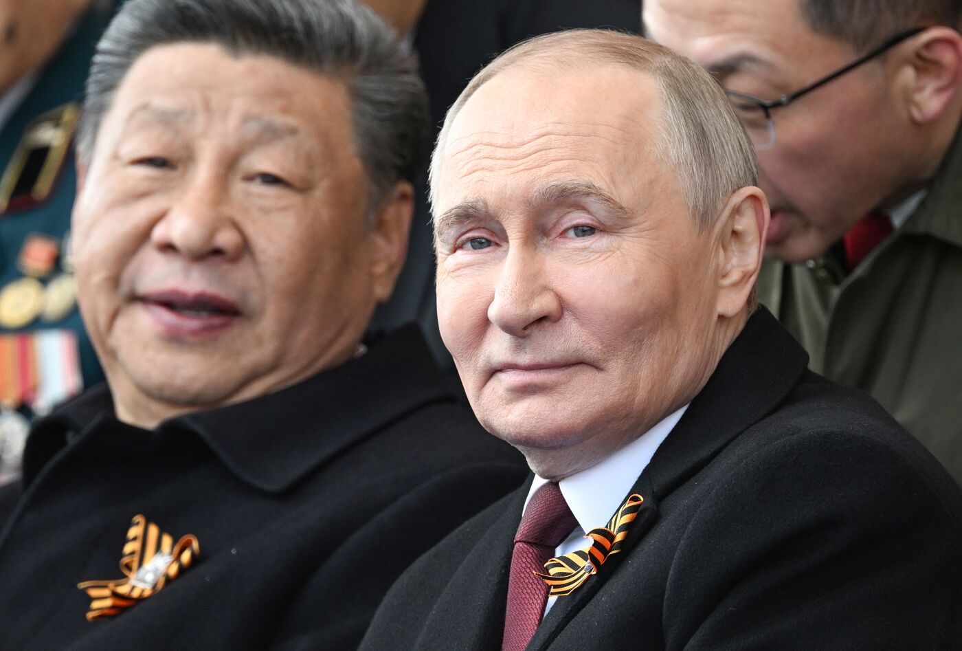 President of Russia Vladimir Putin and foreign leaders at military parade marking 80th anniversary of Victory