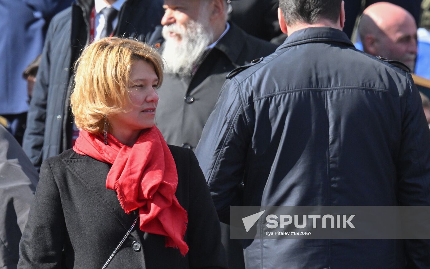Public figures at military parade marking 80th anniversary of Victory