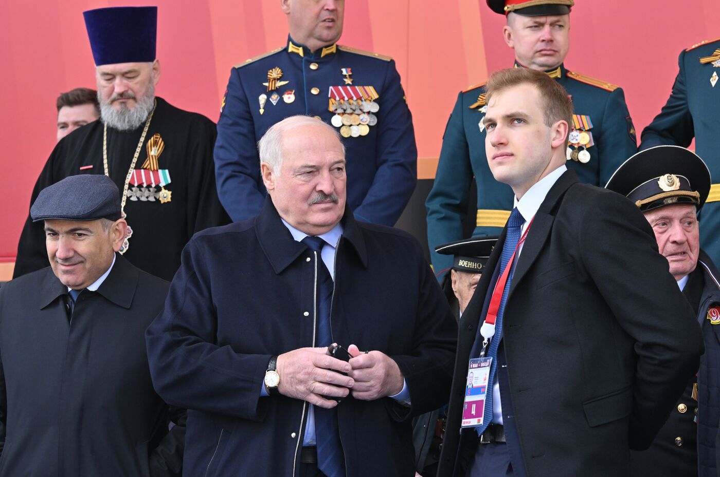 President of Russia Vladimir Putin and foreign leaders at military parade marking 80th anniversary of Victory