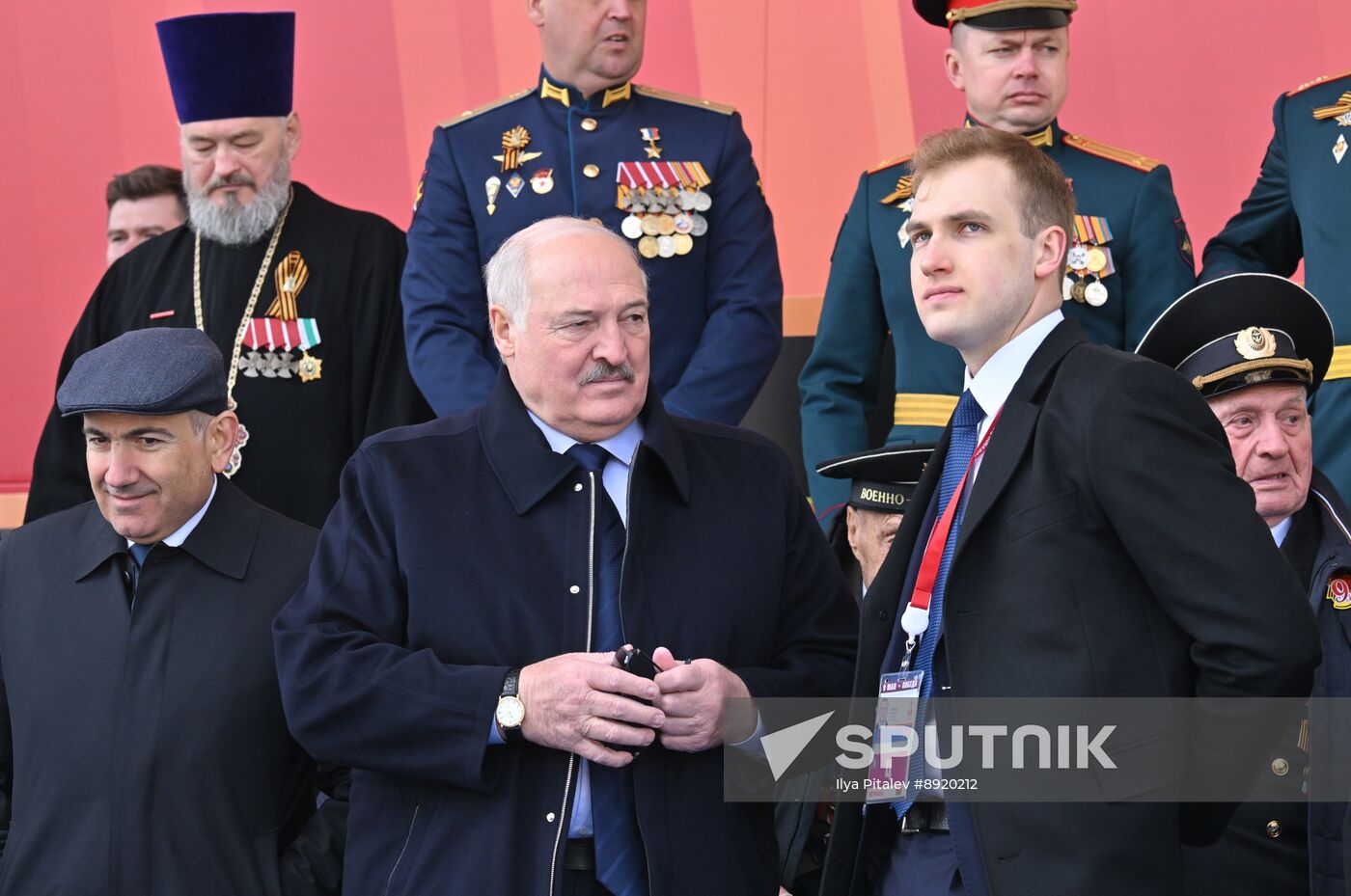 President of Russia Vladimir Putin and foreign leaders at military parade marking 80th anniversary of Victory