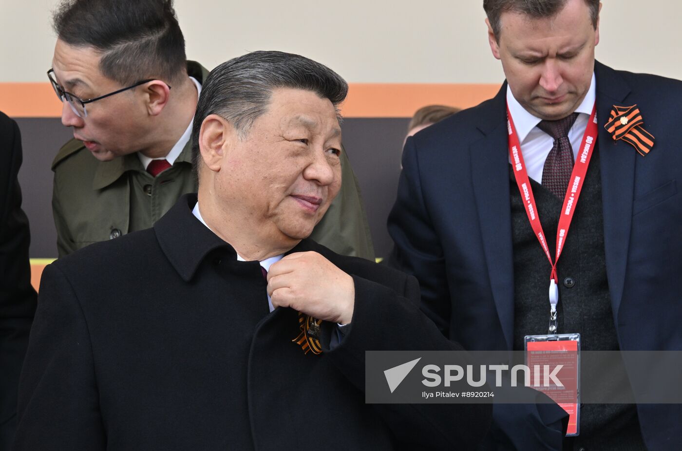President of Russia Vladimir Putin and foreign leaders at military parade marking 80th anniversary of Victory
