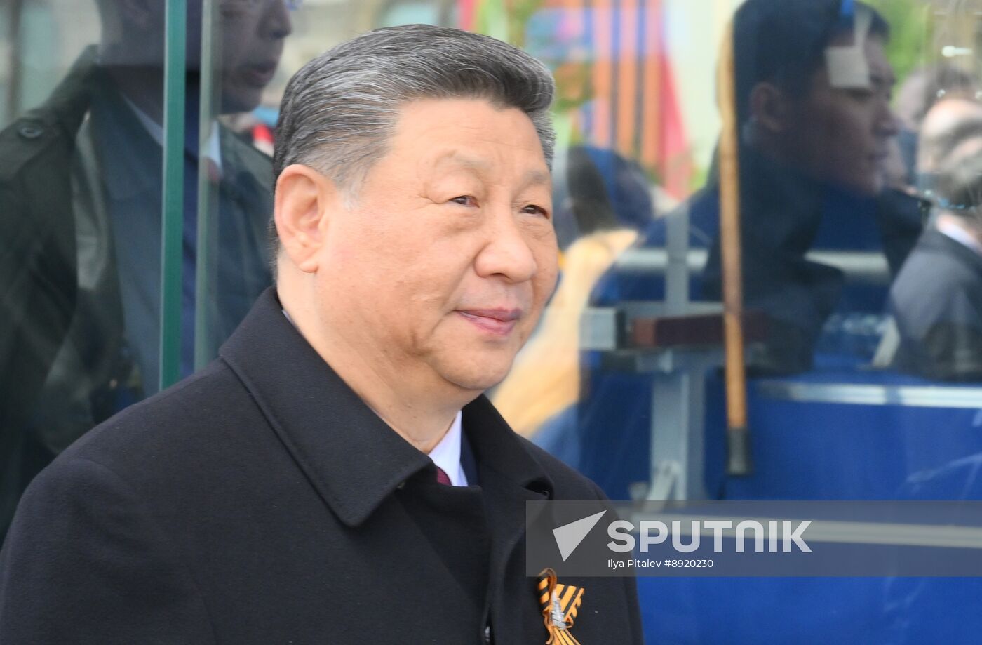 President of Russia Vladimir Putin and foreign leaders at military parade marking 80th anniversary of Victory