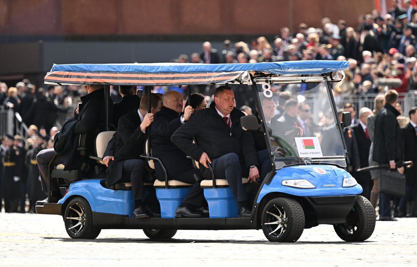 President of Russia Vladimir Putin and foreign leaders at military parade marking 80th anniversary of Victory