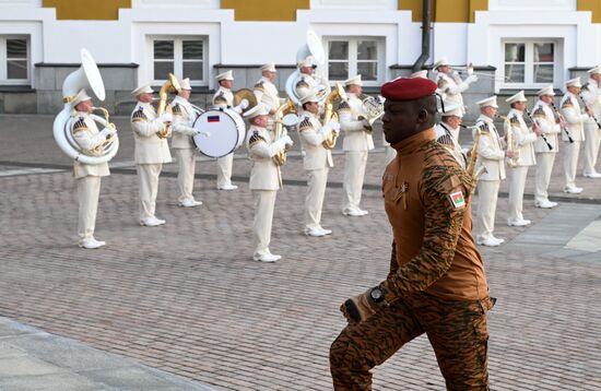 President of Burkina Faso Ibrahim Traore arrives at the Kremlin to meet with Russian President Vladimir Putin ahead of the military parade to mark the 80th anniversary of Victory. On May 9, Russia celebrates the 80th anniversary of Victory in the Great Patriotic War of 1941-1945. Location: Russia, Moscow. Author: Alexei Danichev/Sputnik. President of Russia Vladimir Putin's meeting with foreign leaders