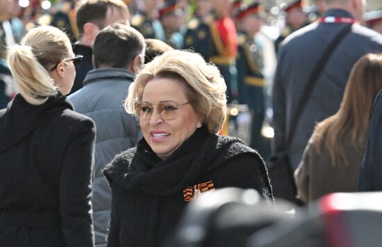 Public figures at military parade marking 80th anniversary of Victory