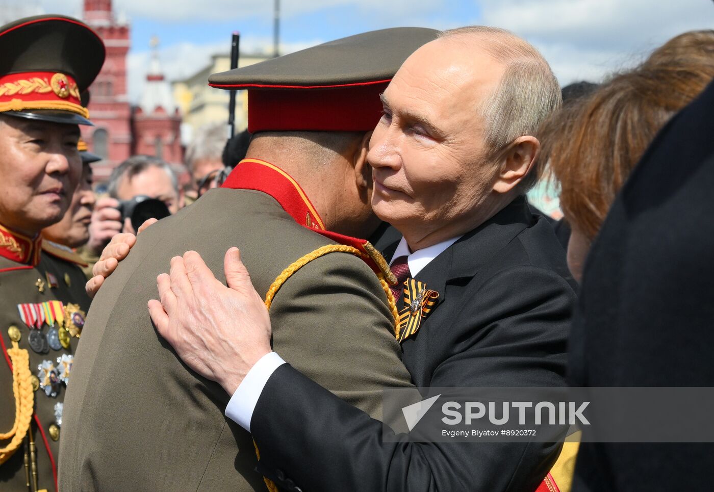 President of Russia Vladimir Putin and foreign leaders at military parade marking 80th anniversary of Victory