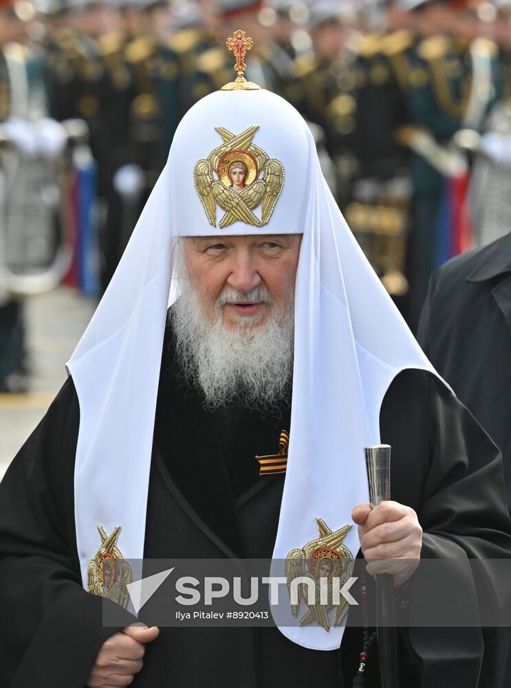 Public figures at military parade marking 80th anniversary of Victory