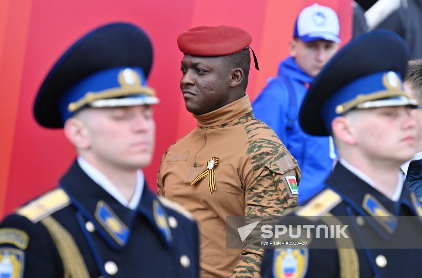 President of Russia Vladimir Putin and foreign leaders at military parade marking 80th anniversary of Victory