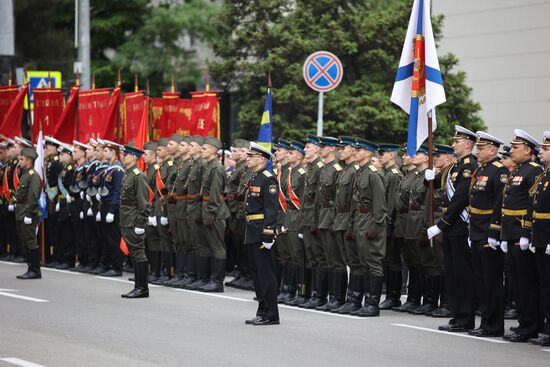 Military parade marking 80th anniversary of Victory in Great Patriotic War in Hero City Novorossiysk