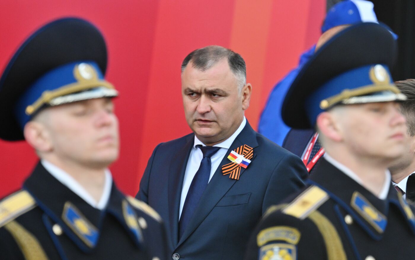 President of Russia Vladimir Putin and foreign leaders at military parade marking 80th anniversary of Victory