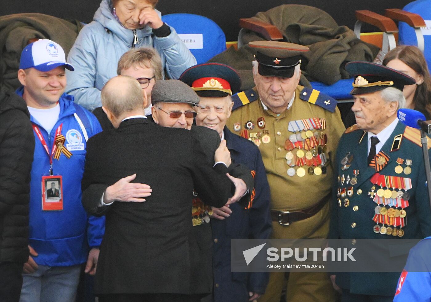 President of Russia Vladimir Putin and foreign leaders at military parade marking 80th anniversary of Victory