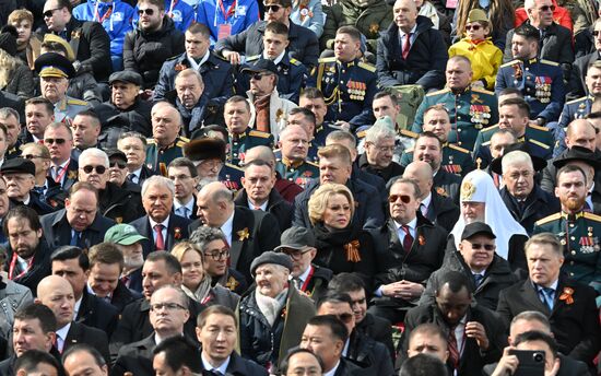 Public figures at military parade marking 80th anniversary of Victory