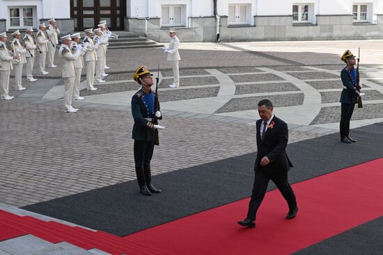 President of Kyrgyzstan Sadyr Japarov arrives at the Kremlin to meet with Russian President Vladimir Putin ahead of the military parade to mark the 80th anniversary of Victory. On May 9, Russia celebrates the 80th anniversary of Victory in the Great Patriotic War of 1941-1945. Location: Russia, Moscow. Author: Alexei Danichev/Sputnik. President of Russia Vladimir Putin's meeting with foreign leaders