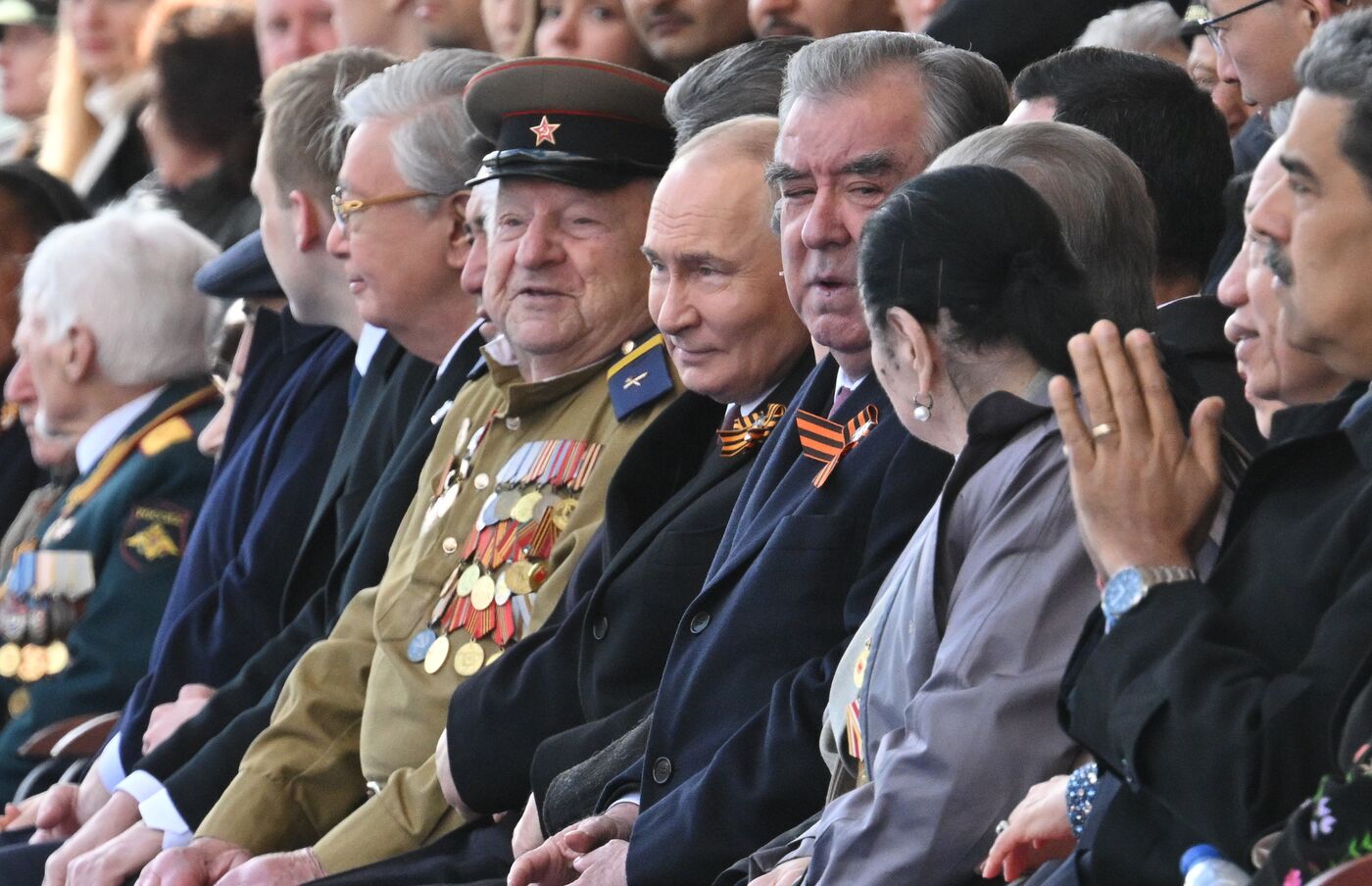President of Russia Vladimir Putin and foreign leaders at military parade marking 80th anniversary of Victory