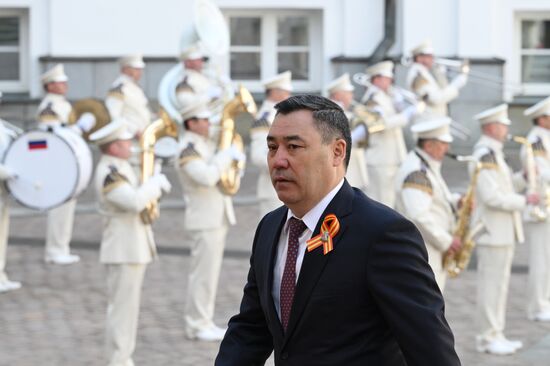 President of Kyrgyzstan Sadyr Japarov arrives at the Kremlin to meet with Russian President Vladimir Putin ahead of the military parade to mark the 80th anniversary of Victory. On May 9, Russia celebrates the 80th anniversary of Victory in the Great Patriotic War of 1941-1945. Location: Russia, Moscow. Author: Alexei Danichev/Sputnik. President of Russia Vladimir Putin's meeting with foreign leaders