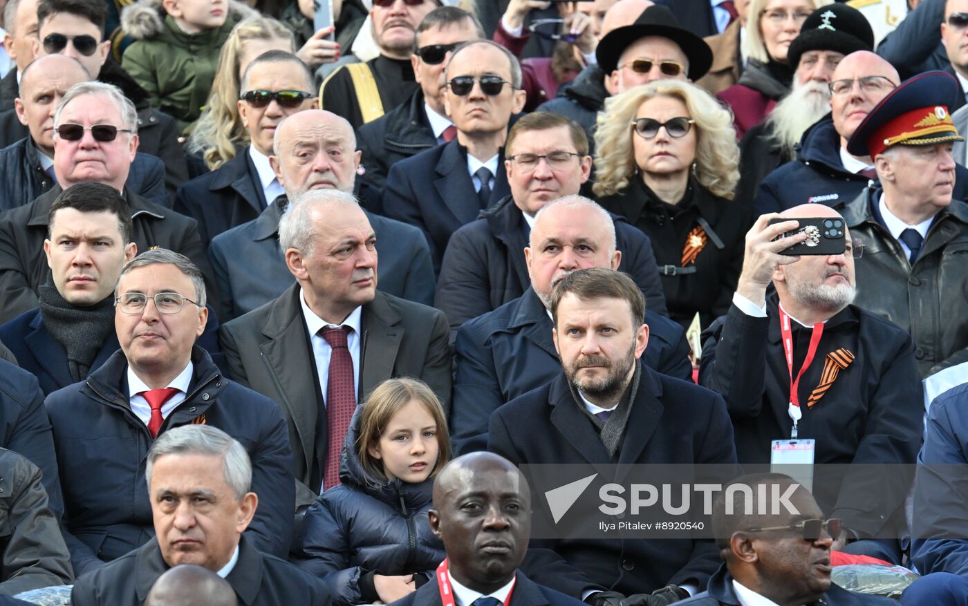 Public figures at military parade marking 80th anniversary of Victory